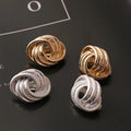 TongLing European Alloy Sliver Gold Plated Luxury Non-Piercing New Design Loop Circle Clip-on Earrings Jewelry for Woman