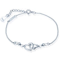 Double Heart Bracelet S925 Silver Women Heart Bracelets Adjustable Bracelet