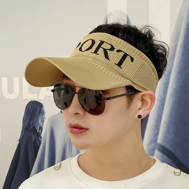 Summer Unisex Sun protection Empty Top Hat Beach Hat Visors for Women