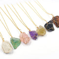 Natural Raw Crystals Healing Stone Pendant Necklaces Rough Quartz Necklace