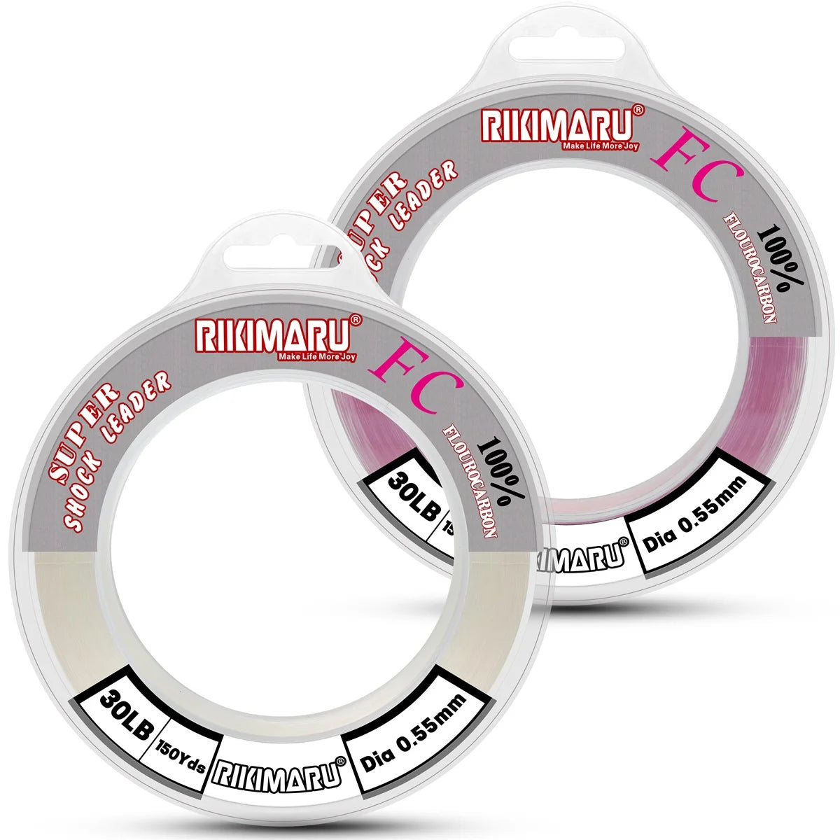 Rikimaru Sakura Pink 100% Fluorocarbon Fishing Lines Premium FC Competition Angling Line 50yds Fluocarbon Pesca for Sea Tuna