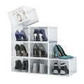 8 Pack Large Shoe Storage Boxes Clear Plastic Stackable Shoe Organizer Containers with Lids Mini Shoe Box