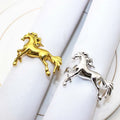 Cheap  Restaurant Hotel Table Decoration Animal Napkin Ring Napkin Holder Metal Alloy Gold Horse Napkin Ring