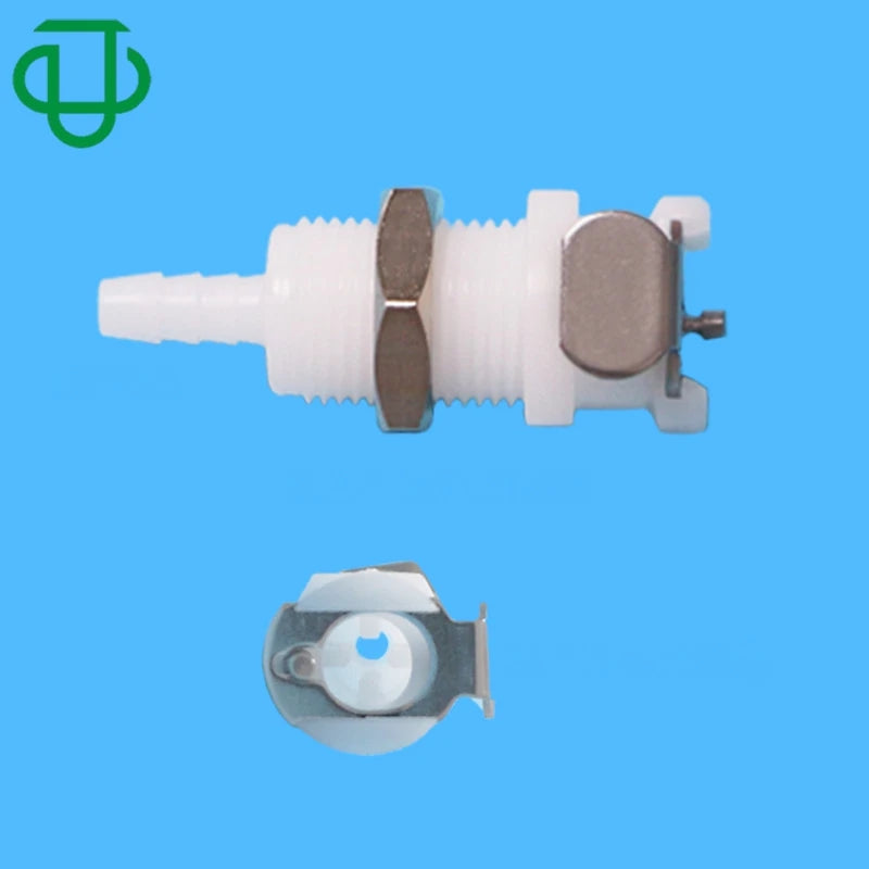 Inkjet Printer Black White POM 1/8" Hose Barb Non-Valved Panel Mount Quick Disconnect Threaded Pipe Bulkhead Barbed Fitting