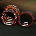 Fashion Men Women Jewelry Colorful Braided Custom Nylon Cotton Rope Bracelet Stainless Steel Magnetic Clasp Bracelet Bangles