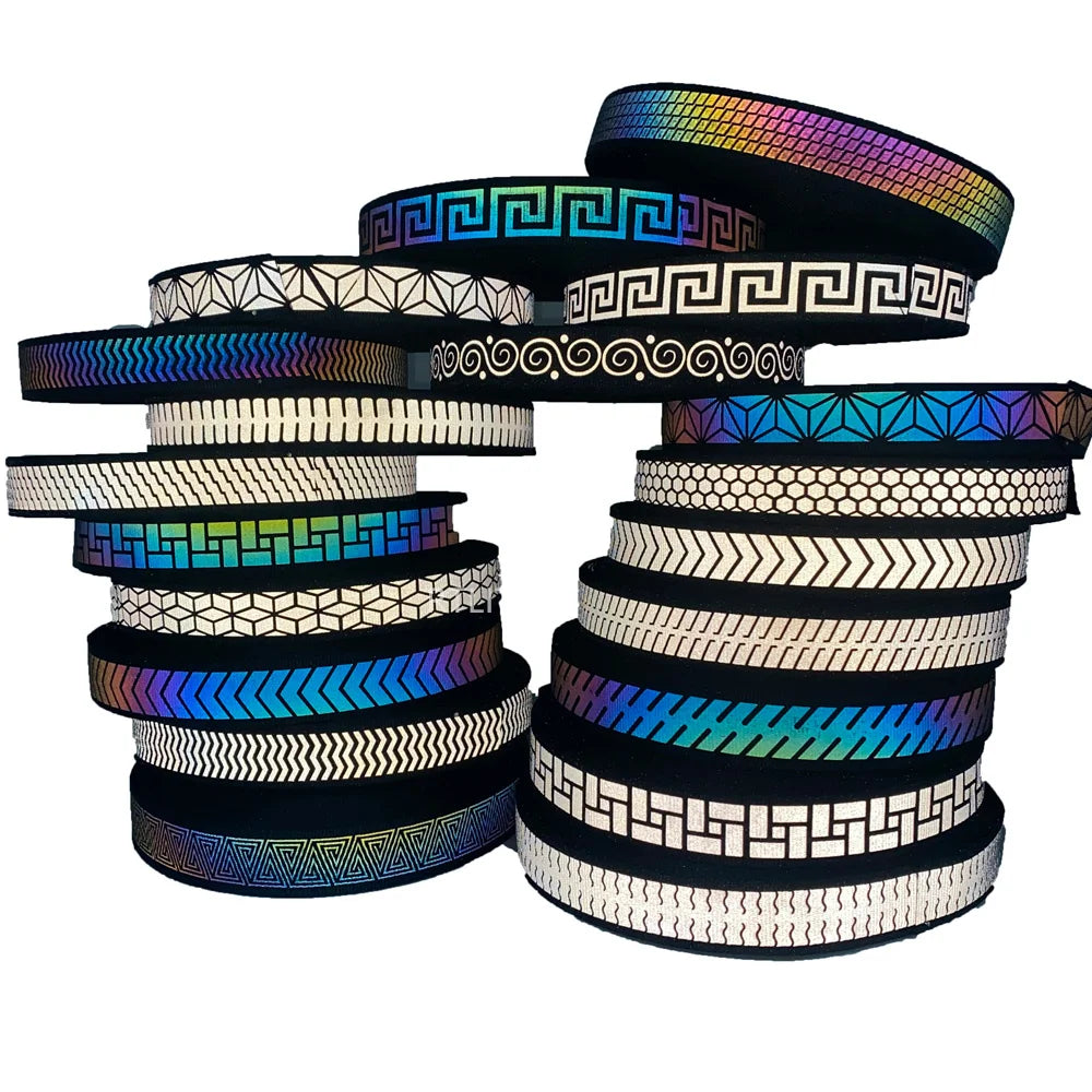 Customized Iridescent Hi-Vis Rainbow Reflective Fashion Webbing 2CM*100M for Bags Shoes Clothes Night Reflective Decorate