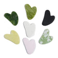 Heart Shape Green White Black Jade Carved Engraved Art Collectible Guasha