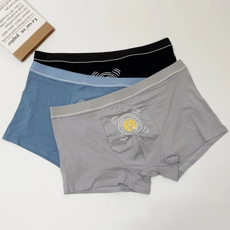 Men's Mid-Rise Modal Underwear Breathable and Comfortable Graphene Antibacterial Briefs with Convenient Crotch