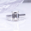 MSR-1455 Engagement Customized Jewelry PT950 Gold 3ct Emerald Shaped IGI Lab Created Diamond Ring