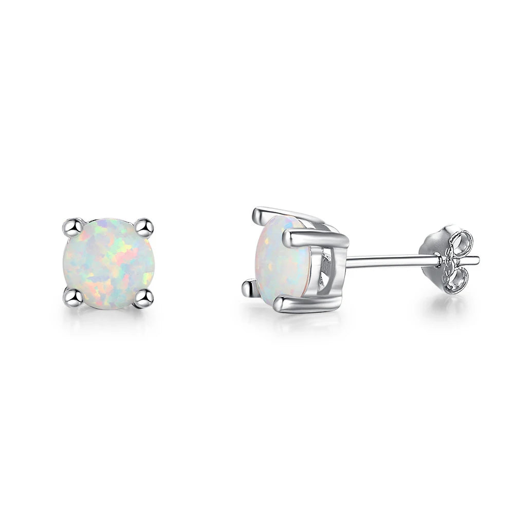925 Silver Opal Earring New Fashion Popular Jewelry Opal Stone Earrings for Women