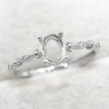 Sterling Silver 5*7mm Semi Mount Ring Frame Empty Blank Support Claw Setting S925 Base Holder Without Center Stone for DIY Inlay