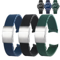 21mm Diving Rubber Wrist Band for Men Sport Silicone Folding Buckle Bracelet HydroConquest L3 Watch Strap Accessories