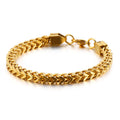 Non for Trendy Latest High Polished 18K Gold Plated Stainless Steel Accessories Creative Retro Hipster Bracelet Men Gift Daily