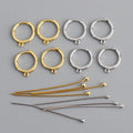 Hot Selling High Quality Gold and White Gold 925 Sterling Silver Diy Accessories Fittings Hoop Earring Women