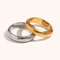 Dingran Minimalist Jewelry Thick Rings Tarnish Free 18k Gold Plated Stainless Steel Simple Rings
