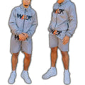 Custom logo Polyester Unisex Jogger Zipper Sportswear Shorts Two Piece Set Streetwear Mens Tracksuit Private Label Sweat Suits
