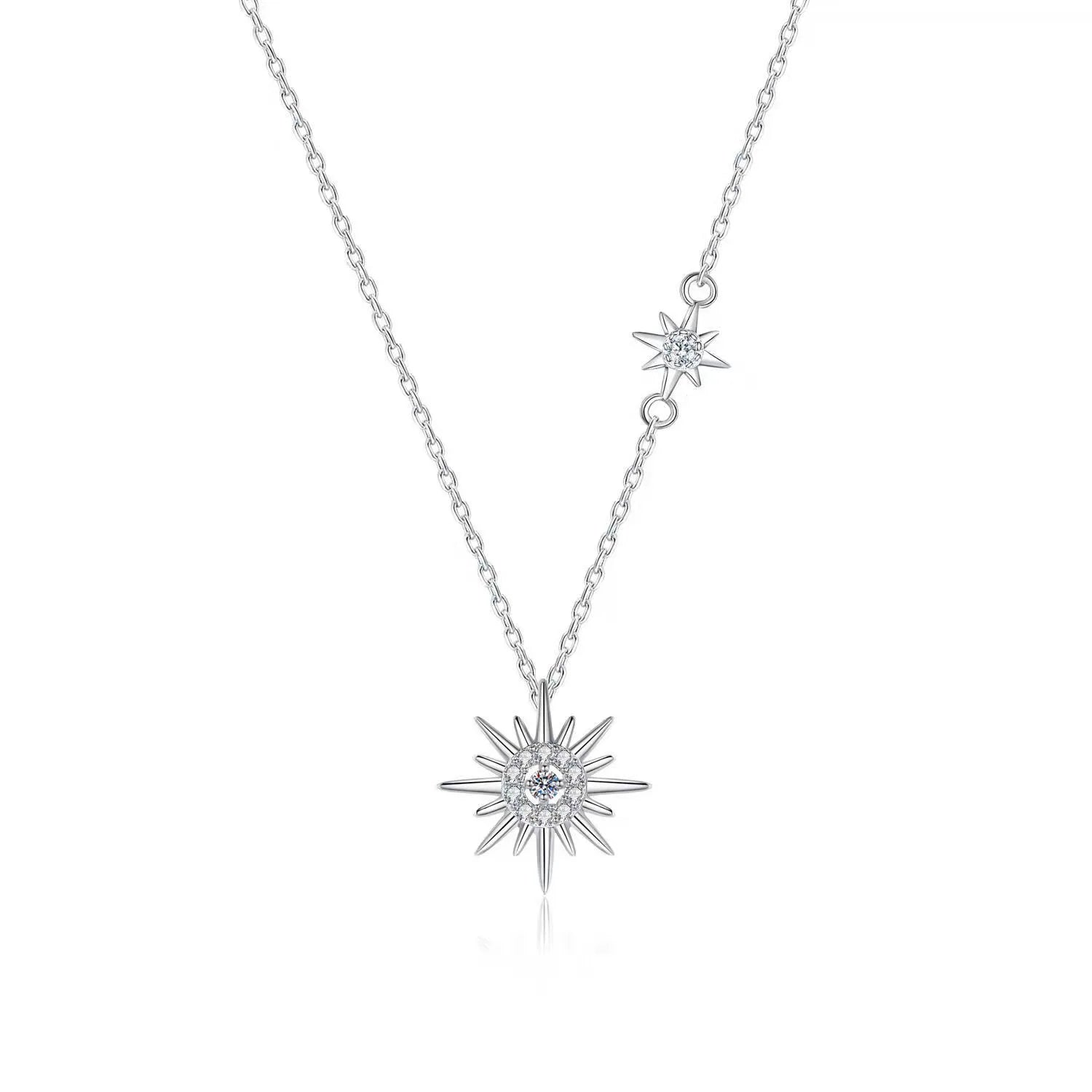 Wholesale D Color Star Awn Moissanite Pendant 925 Sterling Silver Necklace Jewelry for Women