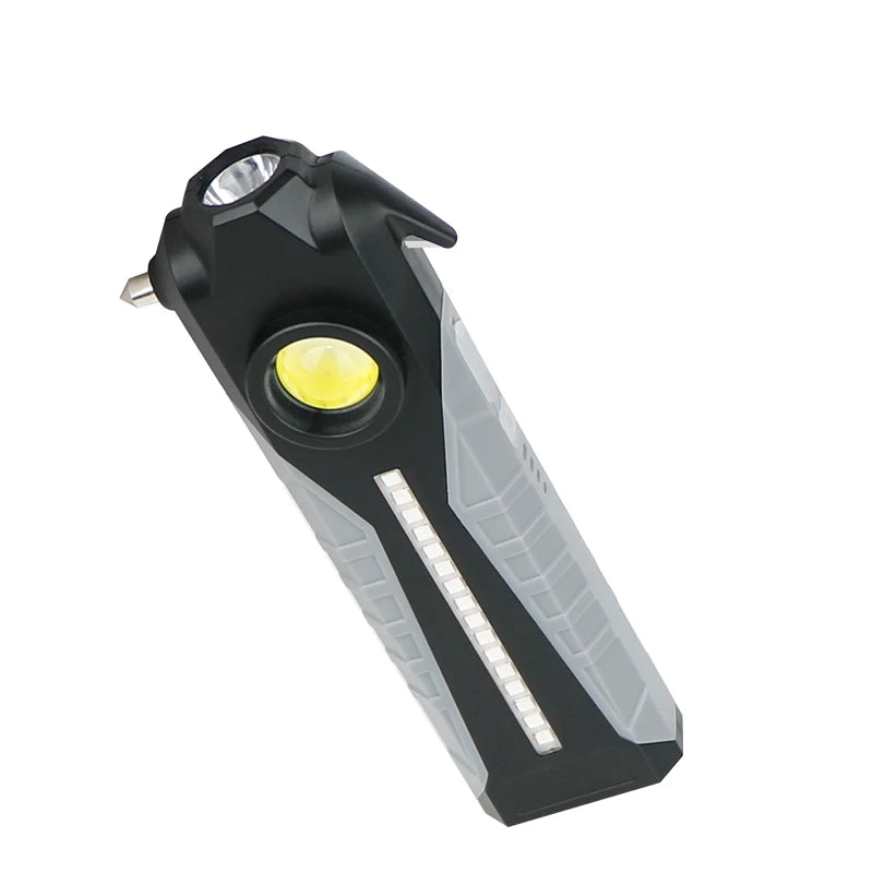 Portable Cob LED Construction Light Rechargeable Emergency Flashlight Safety Hammer 300 Lumens Dual Head for Workshop Use IP65