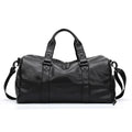 Trendy Waterproof Travel Shoulder Mens Leather Gym Handbag Shoe Compartment Custom Sports Bag With Fabric Logo