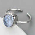 SS216S Oval Sterling Silver Natural Moonstone Fine Jewelry Rings