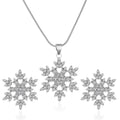 New Style Set Jewelry Valentine's Day Gift Temperament Simple Full Diamond Snowflake Necklace Earring Set