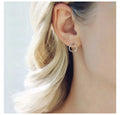 EManco Hollow Round Stud Earrings for Women Minimalist Stainless Steel Earrings Trendy Gold Plated Jewelry Elegant Earrings