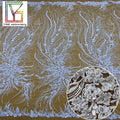 New Design French White Wedding Dress Crystal Beads Sequins Embroidery Lace Luxury Tulle Bridal Beaded Lace Fabric