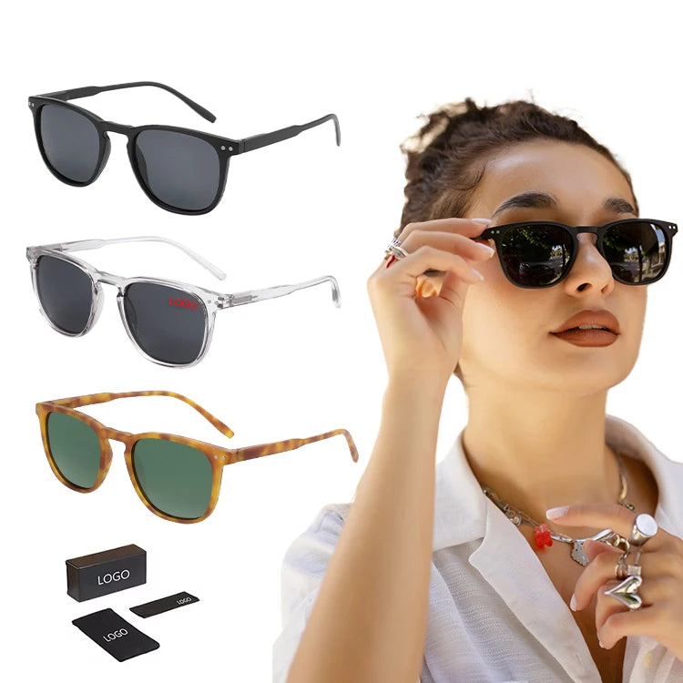 2025  Retro Vintage Round and Square Sun Glasses with UV 400 Protection Customize Logo Wholesale Promotion for Unisex  Men Women