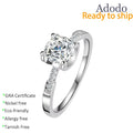 Wholesale Custom Low-Irritation 925 Sterling Silver Fine Jewelry 4 Prong Setting VVS1 D Color Moissanite Bullhead Ring for Women