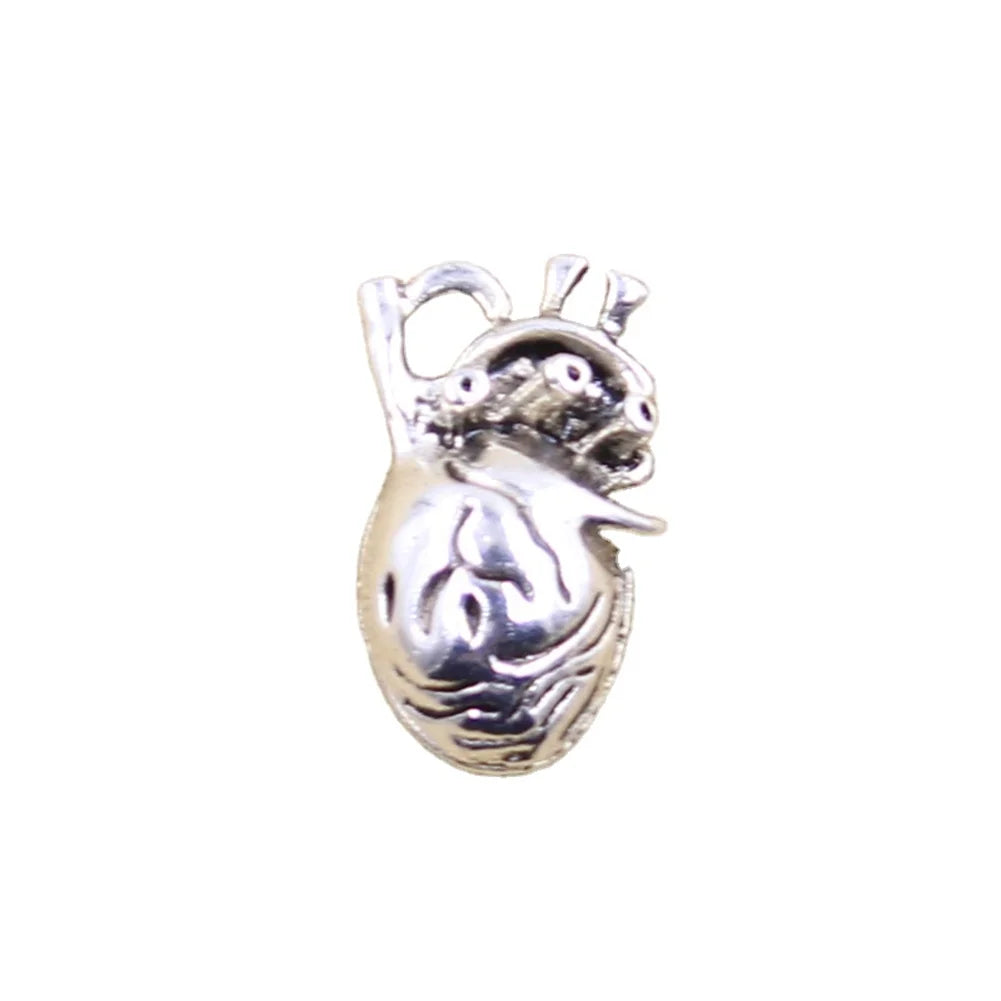 Charms 3D Hollow Lovely Heart 26x16x8mm Antique Bronze Silver Color Pendants DIY Making Findings Handmade Tibetan Jewelry