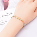 Luxury Stainless Steel Zirconia Tennis Chain  Adjustable Gold Plated Cubic Zircon Bar Charm