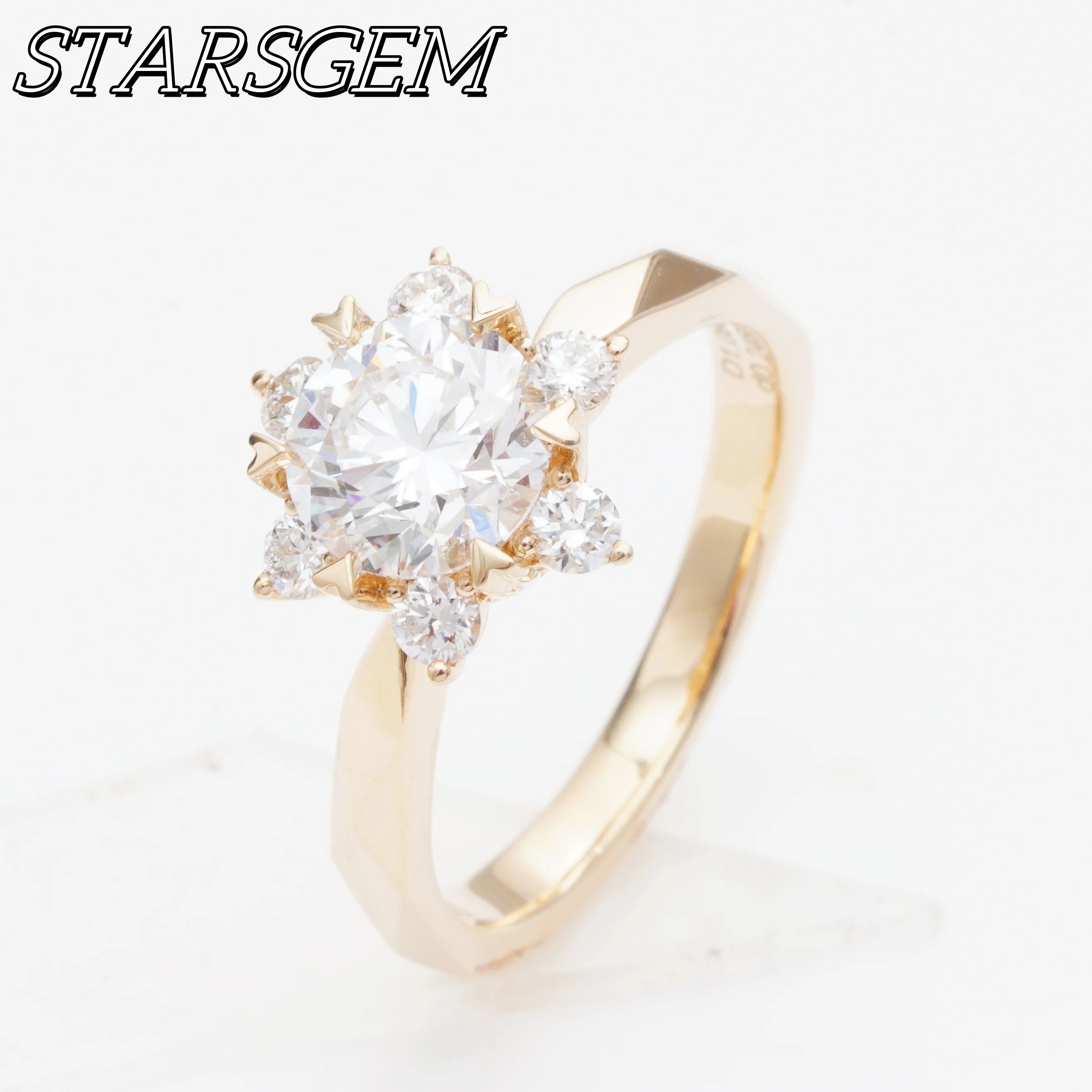 CVD HPHT Lab Diamonds Ring 1CT Round Diamonds 18k Solid Gold Women Rings IGI GIA Certififed Diamond D VS1 Engagement Ring