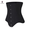 Plus Size XXS to XXXXL Gothic Burlesque Corset Solid Black Steel Boned Underbust Top Lace Decoration Drawstring Waist Trainer
