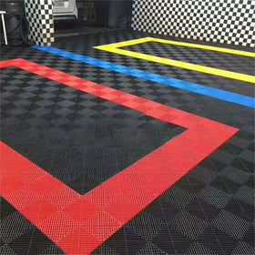 New Arrival Pvc Floor Tile PP Plastic Peel and Stick Tile 12 Colors Interlock Garage Tiles for Car Work Shop