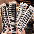 Fashion Simple Black Metal 10PCS  Hairpin Set Ladies  Girls Thickened Broken Hair BB Clip Utility Universal Hair Accessories