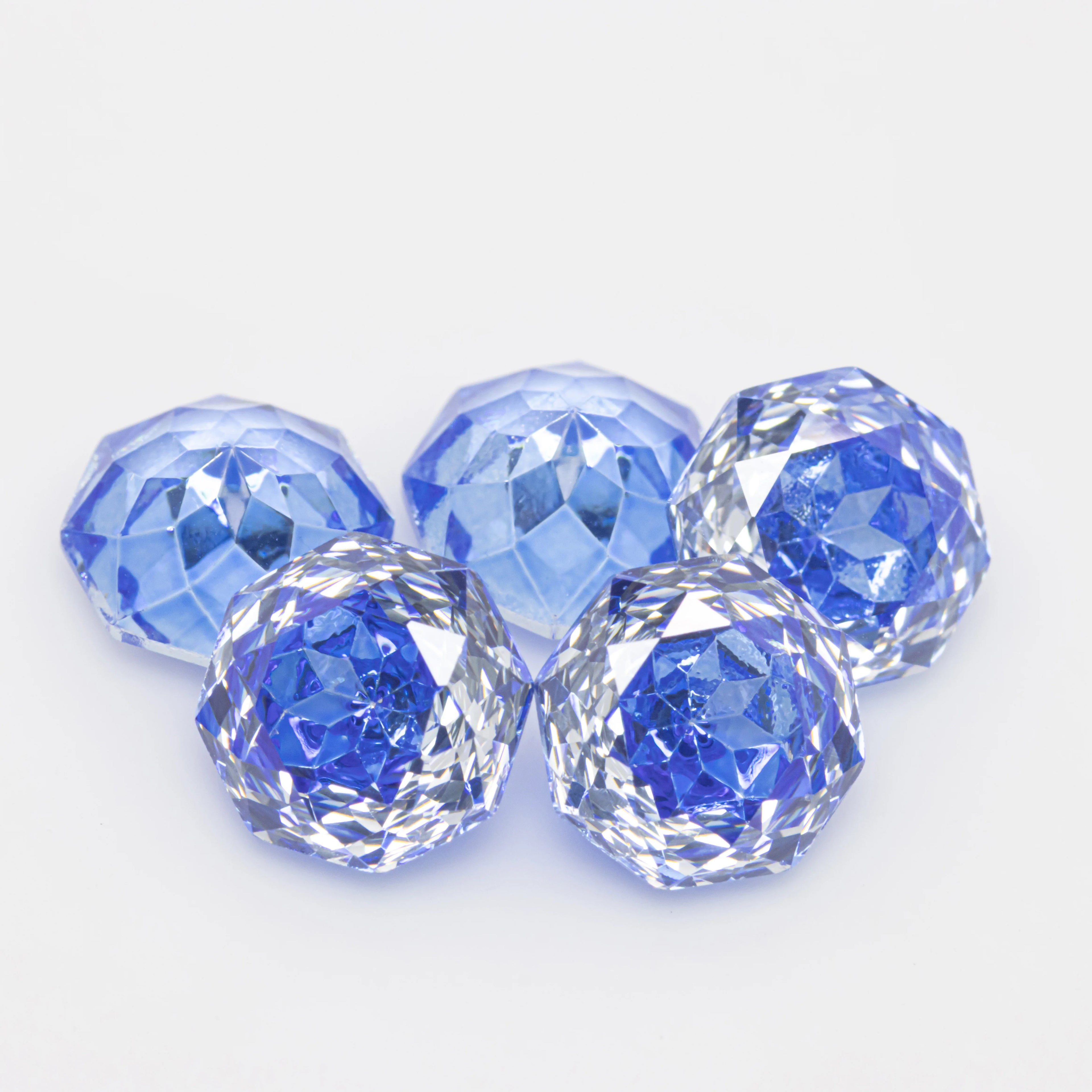 HanYu Klein Blue Sandwich Rose Cut Stone Zircon Synthetic Gem 8x8mm Octagon Cubic Zircon