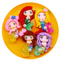 100Pcs/Bag Large Size Mermaid Girl Resin Charms Cabochon for Slime Filler Dollhouse Diy Craft Phone Case Fridge Decoration