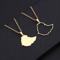 Manufacturer Ethiopia Map Chain Stainless Steel Silver 18K Gold Flag Map Charm Necklaces Ethiopia Map Pendant Chains Necklace