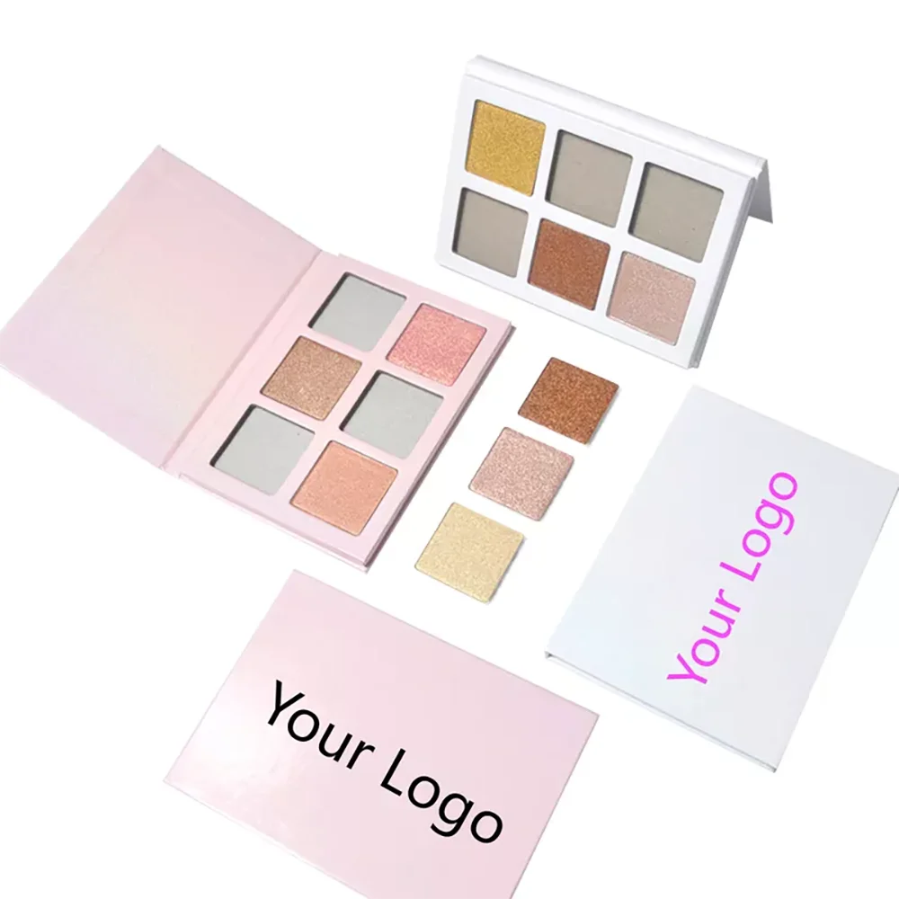 DIY Custom Logo Organic Blush Palette Cruelty-Free Face Highlighter Makeup Pressed Powder Format Private Label