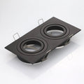 Hot Sale Aluminum Double Heads GU10 MR16 Downlight Holder Black Silver White GU10 Fixture Frame Square MR16 Spot Light Bracket