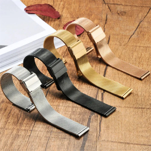 0.6 Line Woven Watch Strap DW 304L Stainless Steel Mesh Watch Band 18mm 20mm 22mm Rose Gold Milanese Loop Metal Replacement