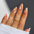 OEM Custom Flower Line Design Press on Nails En Gel Short Almond Acrylic Wholesale Soft Gel Fake Artificial Nails Press on