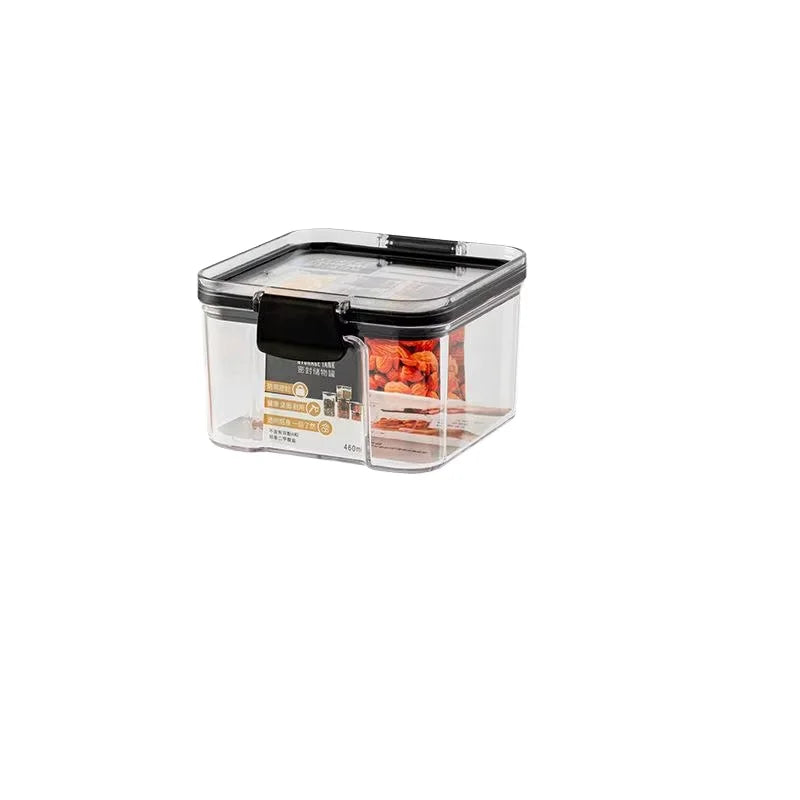 Transparent Rectangle PET Injection-Molded Eco-friendly Airtight Crisper Sealed Food Storage Containers Plastic Lids 1-3L