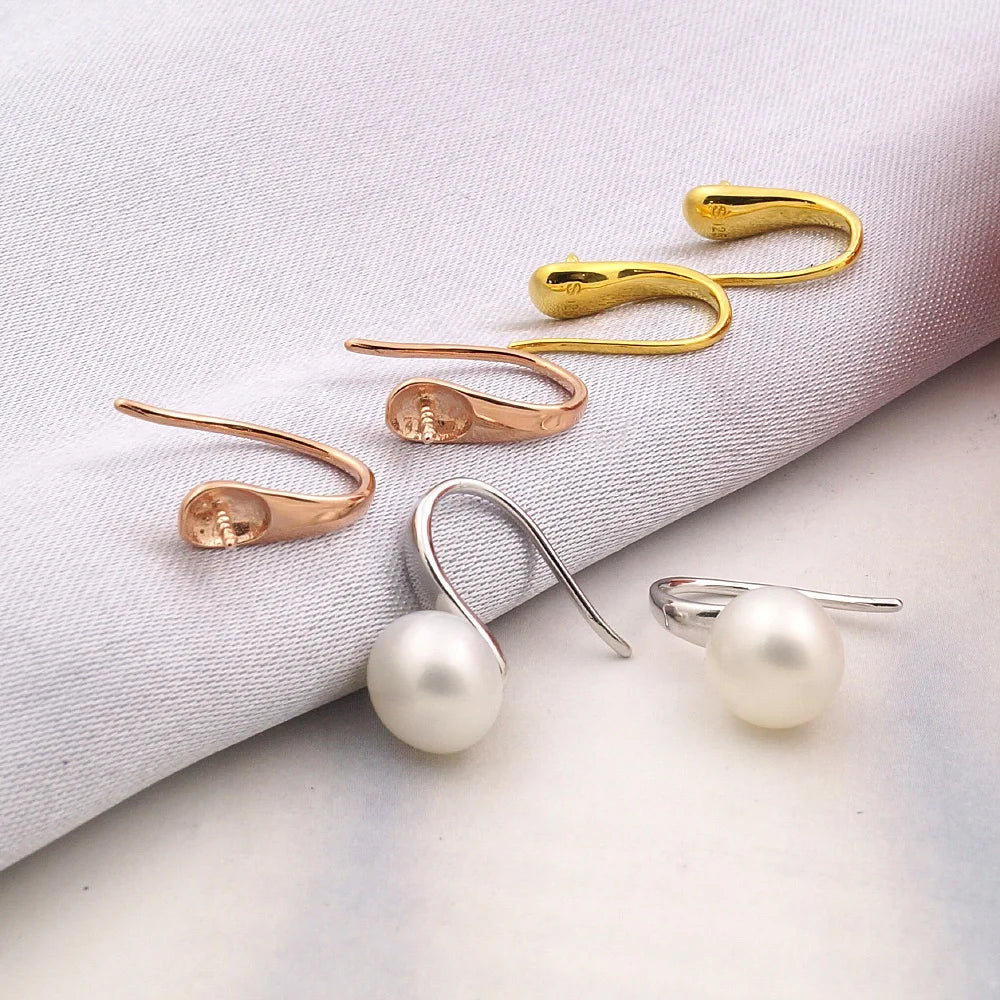 Wholesale Fine Jewelry 925 Sterling Silver Earring Findings  for Jewelry Making DIY Pearl