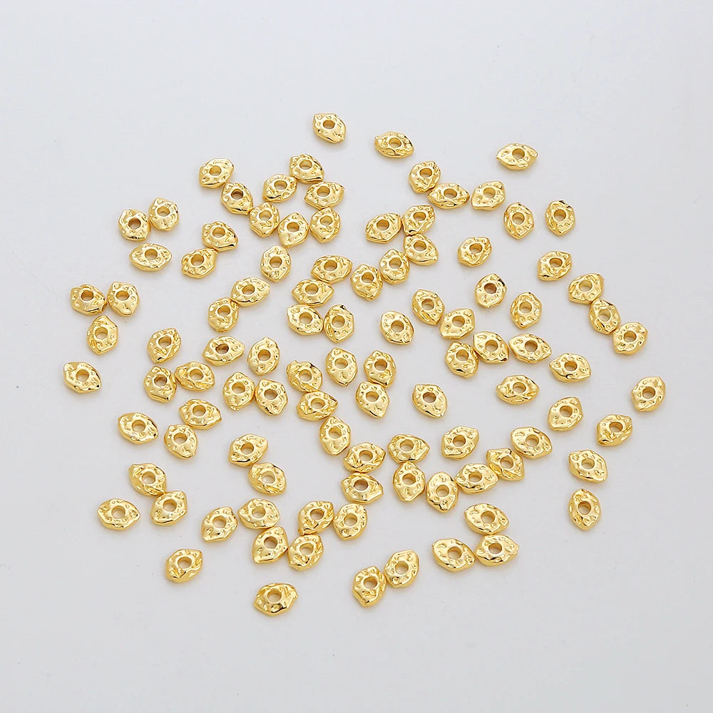 Macroporous Beads Jewelry Color Retention Shaped Spacer Beads Accessories Brass Gold Plated Shaped Spacer Beads