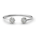 Luxury Jewelry Flower Design 2 Carats Moissanite Diamond 925 Silver Ajustable Bangle Bracelet Women