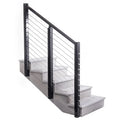 Condibe Side Face Mounting 35" Height 2"x2" Black square Stainless Steel Cable Railing