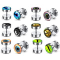 Stainless Steel Men Earrings Studs Ear Piercing Plugs Tunnel Screw Design Gauges Earrings Flat Back Stud Earring Set for Me