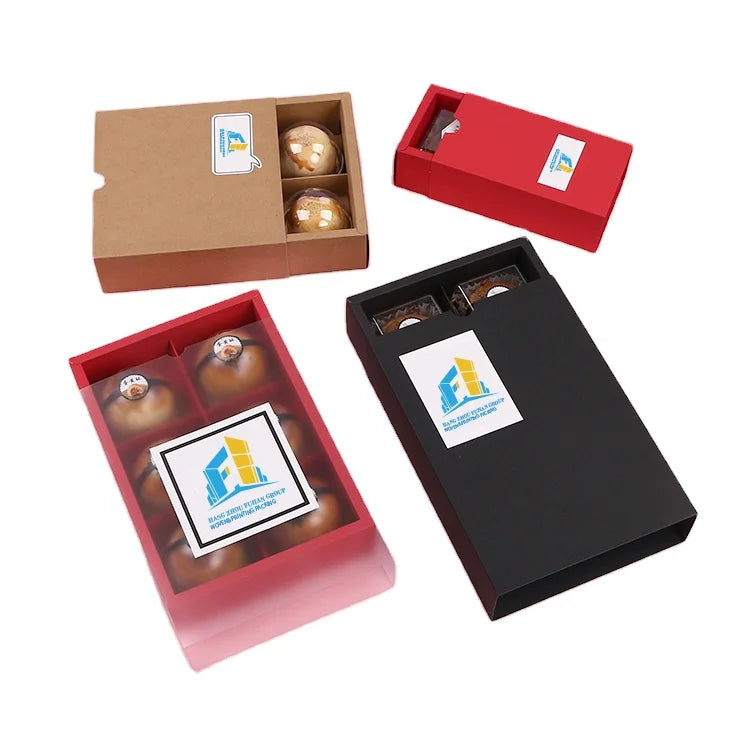 Wholesale Transparent Cover Brown Cake Cookie Kraft Paper Packaging Gift Box for DIY Dessert