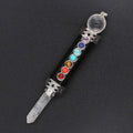 HUIYING Hot Product Natural Crystal Seven Chakra Hexagonal Column Pendulum for healing fengshui decoration Crystal Crafts